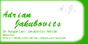 adrian jakubovits business card